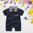 thumbnail image 2 of PEASKJP Bodysuits Baby Baby-boys Short Sleeve Bodysuits Baby and Toddler T-Shirt Set,Navy 0-3 Months, 2 of 3