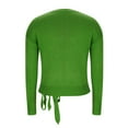 thumbnail image 4 of Iyufng Sweaters for Women Crewneck Long Sleeve Front Tie Bow Casual Solid Color Pullover Knitted Jumper Tops Green,M, 4 of 9