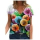 thumbnail image 1 of Moda Mujer Cuello en V Manga corta Impresión Jersey Blusas sueltas Tops Camiseta OAVQHLG3B Store lin121212, 1 of 4