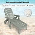 thumbnail image 5 of Costway Folding Chaise Lounge Chair 5-Position Adjustable Recliner Grey, 5 of 12