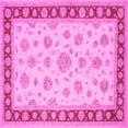 thumbnail image 1 of Ahgly Company Indoor Square Oriental Pink Traditional Area Rugs, 4' Square, 1 of 4