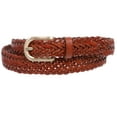 thumbnail image 2 of Classic 3/4" (20mm) Skinny Braided Woven Narrow Soft Cowhide Leather Belt, 2 of 4