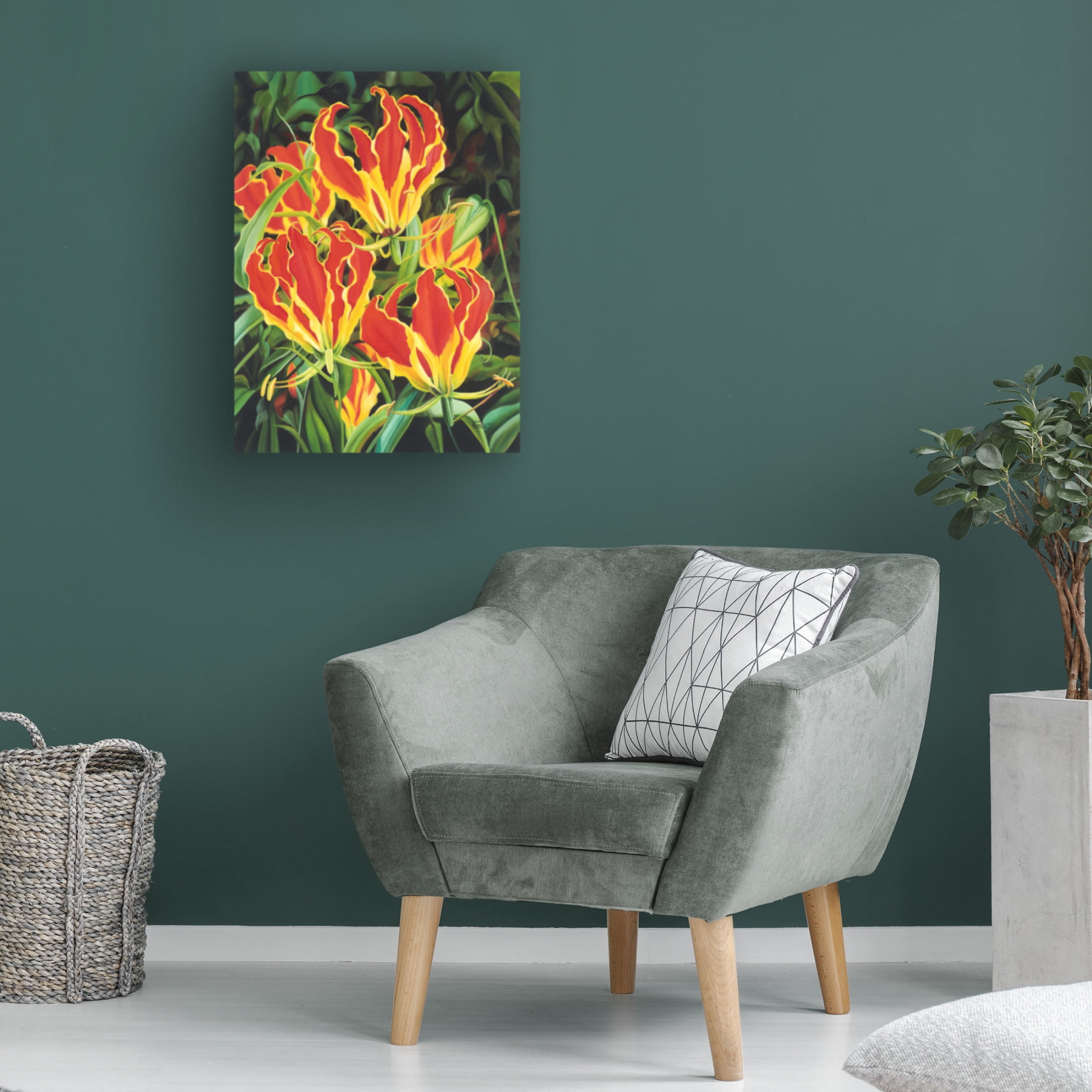 Canvas Wall Art - Delene Lambert 'Flame Lilies' Wall Art for Living Room, Bedroom, or Office Décor by Trademark Fine Art - 14 x 19 Inches