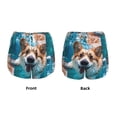 thumbnail image 3 of Balery Sea Swimming Corgi Pantalones cortos deportivos para mujer con forro y dos bolsillos, elásticos, para entrenamiento, gimnasio, yoga-Large, 3 of 7