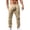 Khaki, variant on Men's Coconut Tree Print Linen Cropped Summer Casual Yoga Pants Lightweight Breathable Comfortable Wear