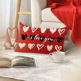 thumbnail image 3 of Valentine''s Day Lumbar Decorative Rectangle Pillow Cover 12x20, Red Black Love Hearts I Love You Porch Patio Outdoor Pillowcase, Anniversary Wedding Holiday Cushion Case Home Decor, 3 of 5