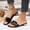 Black, variant on Womens Open Toe Dressy Summer Slide Sandals Flat Low Heel Metal Chain Slip On Party Slippers Shoes Black 5.5(36)
