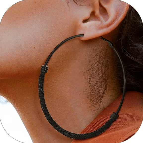 PROSTEEL Chunky Black Hoop Earrings for Women 80MM Large Stainless Steel Earring Christmas Birthday Valentine Day Jewelry Gifts for Mom daughter Adults Age