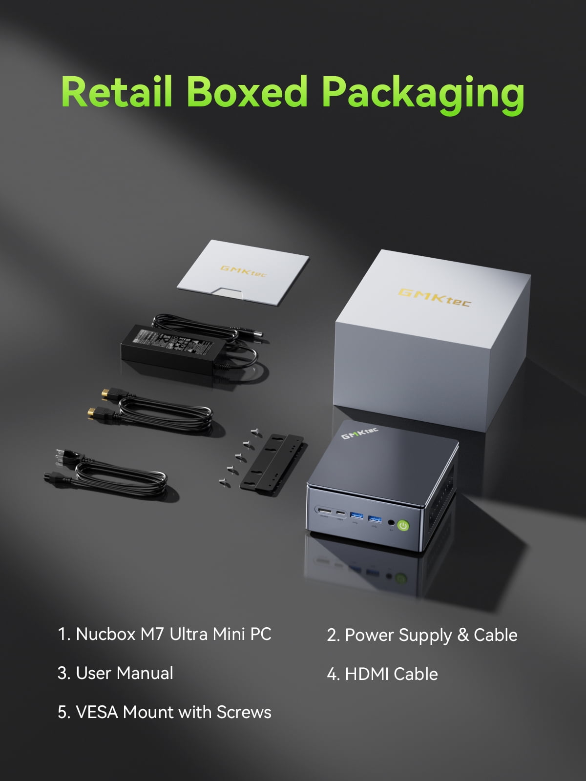 GMKtec M7 Ultra Mini PC AMD Ryzen 7 PRO 6850U (MAX 4.7GHz), 16GB RAM 1TB SSD, 2.5GbE NIC LAN Office Home Desktop Computers, Quad 4K Display, WiFi, BT, USB-C, DP