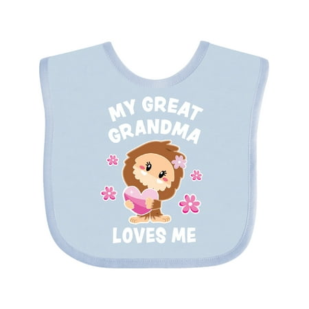

Inktastic My Great Grandma Loves Me with Bigfoot Gift Baby Girl Bib