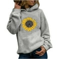 thumbnail image 1 of Sudaderas con capucha informales para mujer, sudadera con estampado de girasol, suéter con capucha Pompotops gfhjh5960, 1 of 9