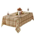 thumbnail image 4 of Newbridge Country Rustic Thanksgiving Spice and Green Plaid 60 x 120 inch Rectangle Fabric Tablecloth, 4 of 6