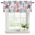 thumbnail image 2 of Blue Red Coastal Valances for Windows, Sea Turtle Nautical Coral Summer Beach Light Filtering Kitchen Curtains, Rod Pocket Window Valance Curtains for Living Room Bedroom, 60" W x 18" L, 2 Panels, 2 of 9