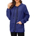 thumbnail image 4 of HTOOQ Imperméable Léger pour Femmes avec Capuche Noir Vestes de Pluie Pliables, 4 of 5