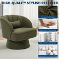 thumbnail image 2 of GARVEE 360° Swivel Barrel Chair,Modern Barrel Teddy Fabric Accent Chair with Curved Back,Plush Cushion & Armrests for Living Room, Bedroom,Green, 2 of 7