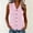 Pink, variant on Rvasteizo Tank Tops for Women Stripe Print Casual Sleeveless Turn Down Doll Collar Slub Linen Button Open Cardigan Light Summer Ladies Camisole