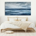 thumbnail image 2 of Abstract Blue Minimalist Painting Original Blue Sea Canvas Wall Art Abstract Textured Seascape Oil Painting White Sea Wave Textured Wall Art,Unstretched,Frameless,(71*142cm)28*56lnches, 2 of 5