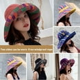 thumbnail image 1 of Meidiya Bucket Hats for Women Fisherman Hat Bohemian Color Patchwork Double-Sided Cotton Large Brim Women Sun Shade Sunblock Cap Outdoor Travel Beach Visor Cap, 1 of 5