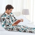 thumbnail image 6 of Salouo Watercolor Sunflower Print Button-Front Long Sleeve Pajama Set for Men, Soft 2Pjs Men's Long Sleeve Sleepwear-X-Large, 6 of 7