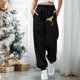 thumbnail image 3 of Gibobby pantalones cargo mujer Pantalones de chándal para mujer Cordón elástico Cintura alta Estampado de mariposas hermosas Pantalones de salón de entrenamiento de invierno súper suaves（Dorado， XXXL), 3 of 5
