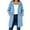 *Light Blue, variant on VBVC Women's Long Hooded Zip Up Sweatshirt , Casual Drawstring Waist Coat For Women , Ladies' Fall Midi Outerwear with Pockets, Khaki , S-2XL