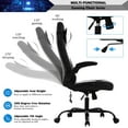 thumbnail image 4 of YRLLENSDAN Ergonomic Racing Gaming Chair with Lumbar Support, Adjustable Leather Office Chair with Massager, Comfy Computer Chair with Flip up Arms for Adults, whITE, 4 of 7