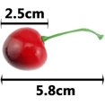 thumbnail image 2 of 50 piezas de cerezas artificiales falsas, modelo de fruta, relleno de jarrón, juguete de comida, modelo de fruta, fotografía, 2 of 5