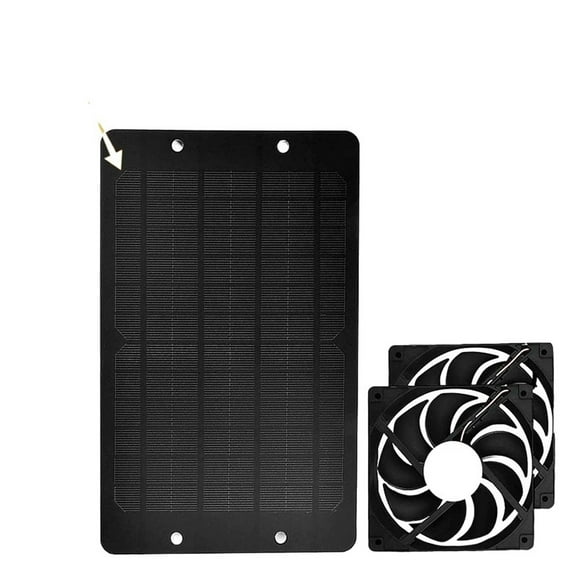 10W Solar Panel Kit 10W 12V Waterproof Solar Powered Dual Fan Kit Ventilator Exhaust Fan For Dog Chicken House Greenhouses Sheds ,Quiet and Water Resistant