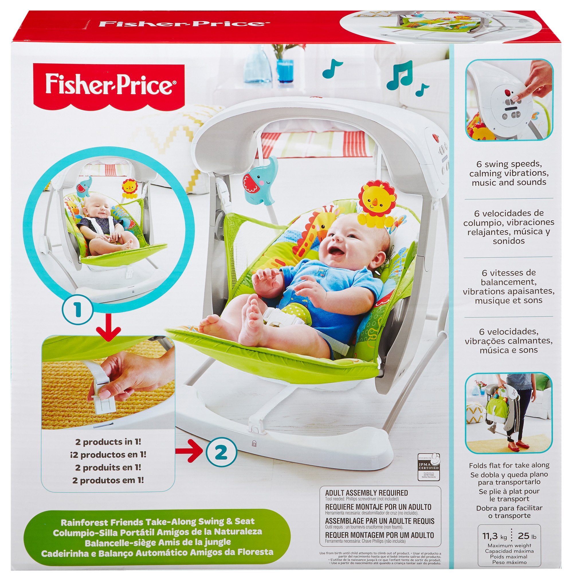 fisher price rainforest take along swing and seat