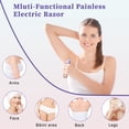 thumbnail image 6 of 2 in 1 Women Electric Shaver, Dual Head Bikini Trimmer for Women, Painless Electric Razors for Silk Skin, Ceramic Blade, Waterproof Wet & Dry Use Body Hair Removal for Trip, 6 of 7