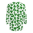 thumbnail image 4 of Mceream Chemise à Manches 3/4 pour la Saint-Patrick, Blouses à Col Rond pour Femmes, Décontractées, Vacances, Irish, Trèfle Graphique, T-Shirts Amusants, Tuniques d'Été, Tops de Festival, Grande Taille, Vert, TTTTG, 4 of 5