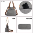 thumbnail image 3 of PlasMaller Women's Canvas Tote Purses Work Shoulder Crossbody Bag Vintage Multi-pocket Handbags, Grey, 3 of 7