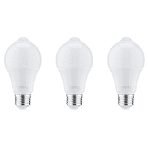 3X 12W Motion Sensor Light Bulb,Outdoor/Indoor Movement Activated Security LED Bulb,1000LM,E26/B22,3500K Warm White