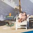 thumbnail image 5 of 2 Tier Metal Side Table with Removable Tray, Anti-Rust Green Nightstand for Bedroom Balcony, 5 of 7