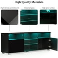 thumbnail image 4 of ChVans LED TV Stand for 65 inch TV, High Glass Modern Entertainment Center with LED Lights and Glossy Cabinets, 4 of 10
