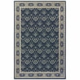 thumbnail image 1 of homeroots home decor 388743 7’x10’ Navy and Gray Floral Ditsy Area Rug, 1 of 1