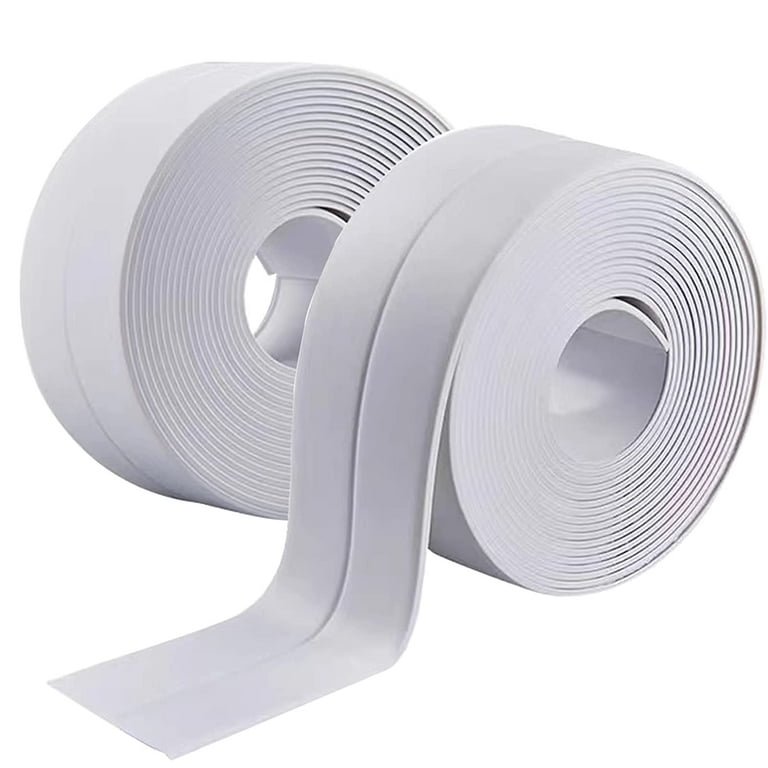 White Caulk Tape, Self-Adhesive Caulk Strip, 1.5 x 11ft PE Waterproof Sealing Tape Decorative Sealant Trim for Bathroom, Kitchen, Tub, Toilet Bowl
