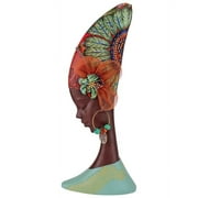 Turban African Gele Headdress Sculpture - African Statue Maiden Full Color by Xoticbrands - Veronese