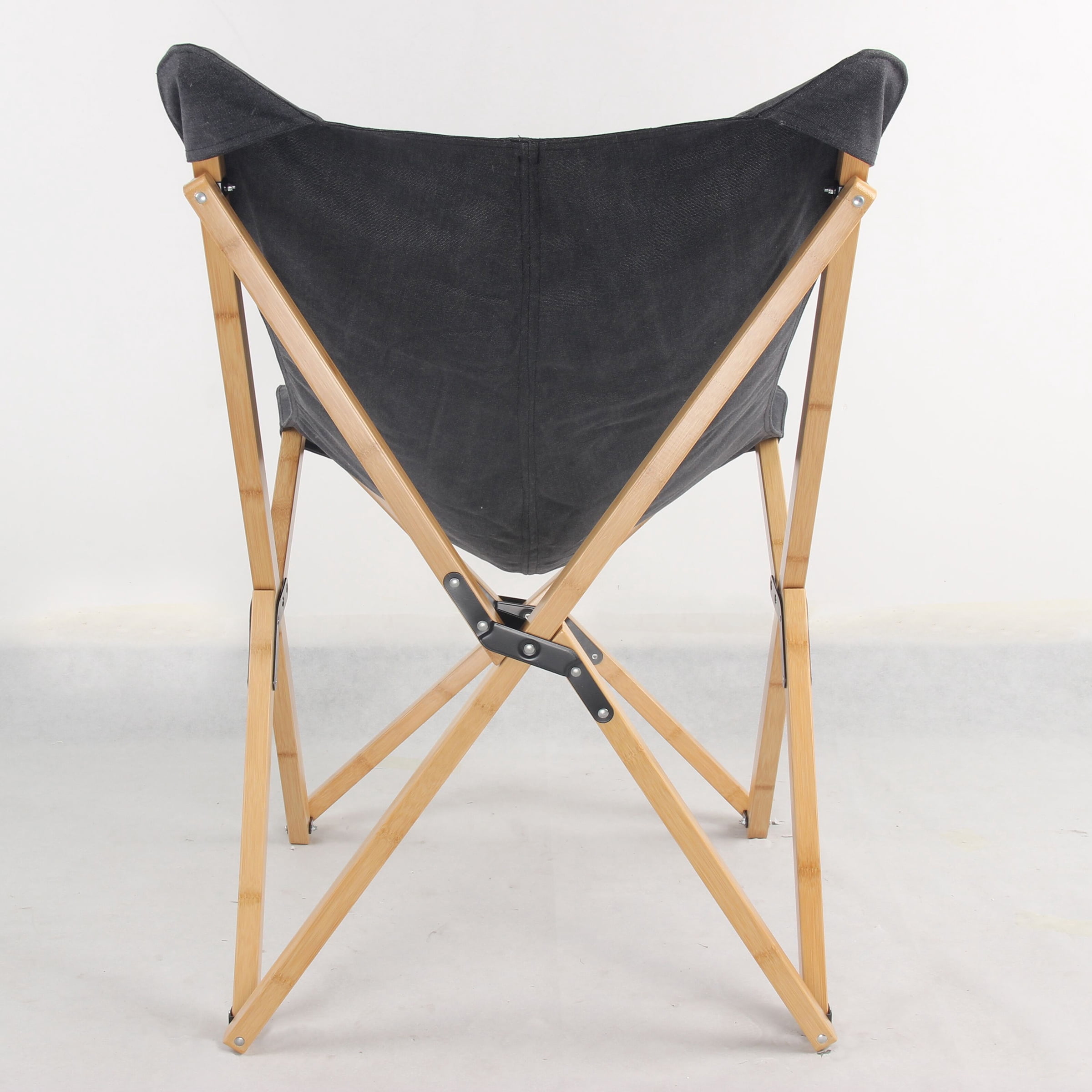 AmeriHome Canvas and Bamboo Butterfly Chair - Black