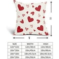 thumbnail image 4 of Housses de Coussin de la Saint-Valentin 16x16 Pouces Ensemble de 2 Cœurs Rouges Housses de Coussin Décoratives pour Extérieur Imprimé Saint-Valentin Rouge et Crème Housses de Coussin pour Décoration de Canapé Maison, 4 of 5