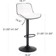 thumbnail image 6 of Kidol & Shellder Bar Stools Set of 2 Soft Adjustable Swivel Counter Stools, Weave Pattern, White, 6 of 7