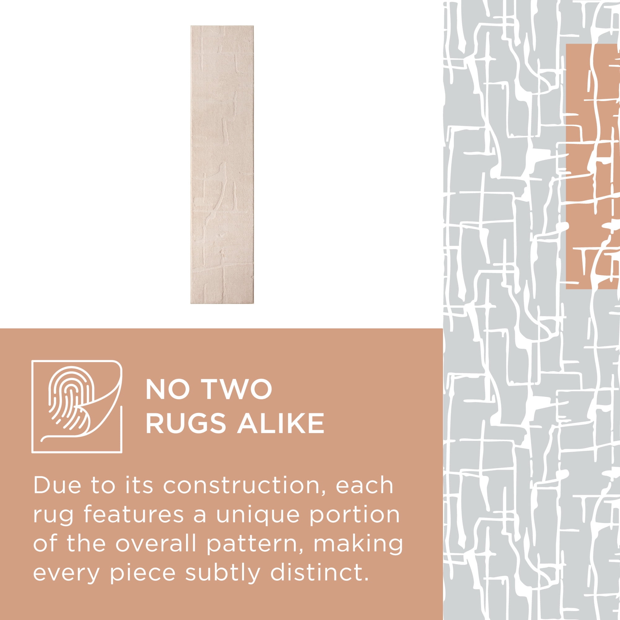 TOWN & COUNTRY EVERYDAY Rae Abstract Organic Soft Felt Everwash®, Machine Washable Area Rug with Non-Slip Backing, Abstract Rug, Taupe, 1'7"x7'2"