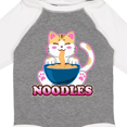 thumbnail image 4 of Inktastic I Love Noodles with Cat Illustration Boys or Girls Long Sleeve Baby Bodysuit, 4 of 5
