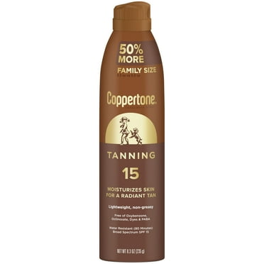 Coppertone Tanning Sunscreen Spray, SPF 15 Sunscreen, 8.3 Oz