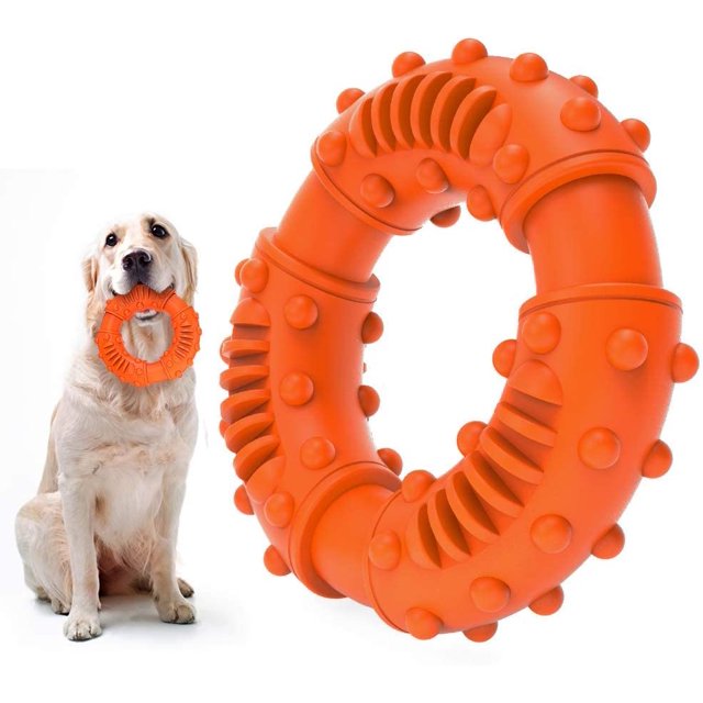 Juguetes masticables para perros para masticadores agresivos, los mejores mordedores de goma para cachorros, resistentes e indestructibles, divertidos e interactivos para agarrar y arrastrar mascotas JAMW Sencillez