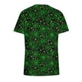 thumbnail image 3 of Shldybc Scrubs for Women Halloween Tops Skeleton Pumpkin Tops Blouse Ghost Print Uniforms & Scrubs for Women Nurse Stretchy Workwear Holiday Casual Tees Blouse Scrubs Tops with Pockets-Green, 3 of 4
