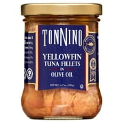 Tonnino Premium Yellowfin Tuna Fillet in Olive Oil, 6.7 oz, Jar, Wild Caught