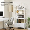 thumbnail image 4 of HOMCOM 4-Tier Shelving Unit with Cabinet for Living Room, Office, White, 4 of 10