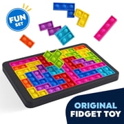 Jeexi Pop Push It Interactive Puzzle Game, Fun Tetris Stress Relief Sensory Popper Toy for Kids & Adults, Multicolor Push Pop Bubble Sensory Fidget Game, Christmas Gift & Stocking Stuffers