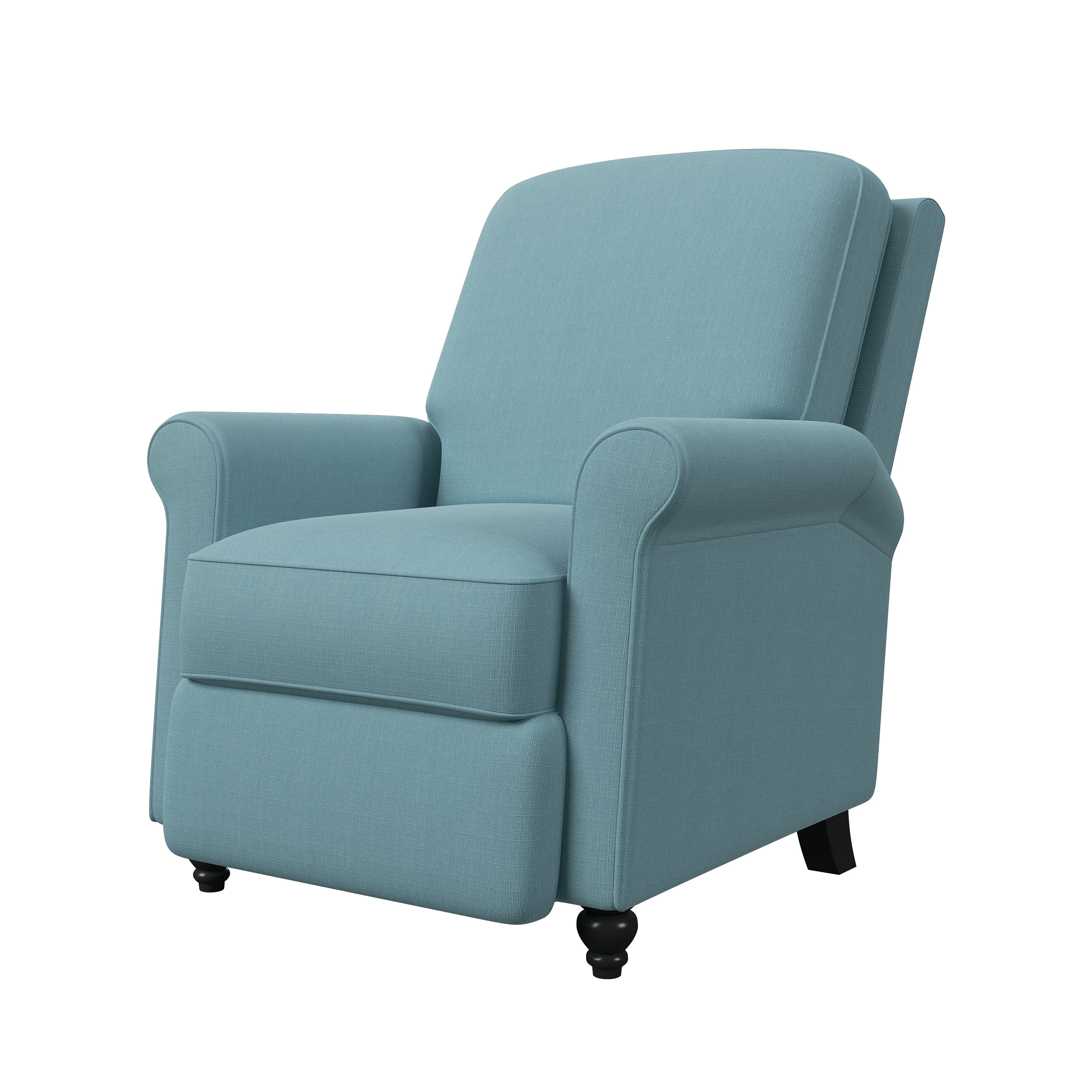 Homesvale Lincoln Push Back Recliner Chair, Sky Blue Linen-like Microfiber Fabric, Pocket Springs for Comfort
